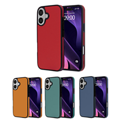 Full Cover Leather Design Wireless Charging Case for iPhone 16 Plus (Only Ground Shipping)