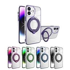 iPhone 16 Plus Carbon Wireless Charging Case with Ring Stand (Only Ground Shipping)