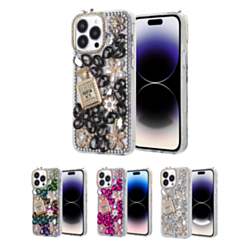 iPhone 16 Pro Max Crystal Flower Perfume Silicone Hard Case (Only Ground Shipping)