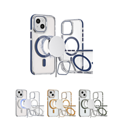 Thin Magnetic Clear Case with Camera Stand Kickstand for iPhone 13 / 14 / 16e / 17e (Only Ground Shipping)
