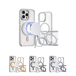 Thin Magnetic Clear Case with Camera Stand Kickstand for iPhone 13 Pro Max (Only Ground Shipping)