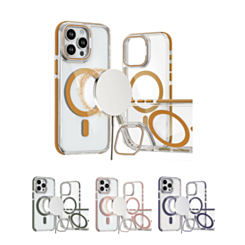 Thin Magnetic Clear Case with Camera Stand Kickstand for iPhone 15 Pro Max (Only Ground Shipping)