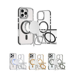 Thin Magnetic Clear Case with Camera Stand Kickstand for iPhone 16 Pro Max (Only Ground Shipping)