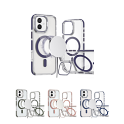 Thin Magnetic Clear Case with Camera Stand Kickstand for iPhone 16 (Only Ground Shipping)