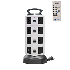 4 Layer Multi Plug Socket Charging Station - 14AC Outlets 2 USB Ports/ 2 TYPE-C Ports (Only Ground Shipping)