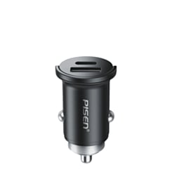 PISEN Quick Type-C + USB-A Mini Car Charger Set with USB C-C Cable (30W) (3ft) (Only Ground Shipping)