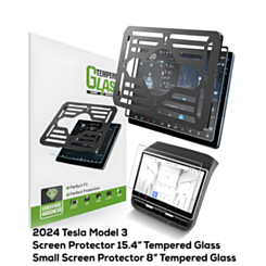 Tempered Glass Screen Protector for (2024-2026) Tesla Model 3 15.4" Center Control Touchscreen Navigation Screen Protector and 8'' Small Screen Protector 9H Anti-Scratch Shock Resistant