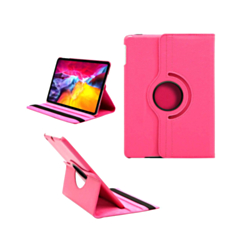 Universal 12" 360 Degree Rotating Leather Swivel Stand Case (HOT PINK) (Only Ground Shipping)