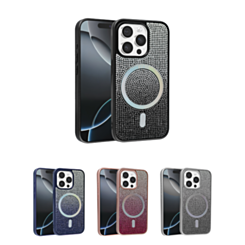 Wireless Charging Bling Diamond Crystal Case for iPhone 15 Pro (Only Ground Shipping)
