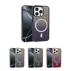 Wireless Charging Bling Diamond Crystal Case for iPhone 16 Pro (Only Ground Shipping)