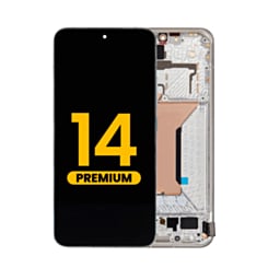 OLED Assembly with Frame for Xiaomi 14 (White) (Premium)