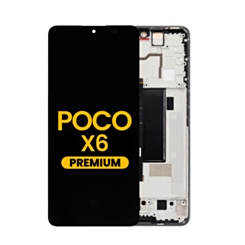 OLED Assembly with Frame for Xiaomi Poco X6 (White) (Premium)