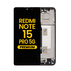 OLED Assembly with Frame for Xiaomi Redmi Note 15 Pro 5G (Black) (Premium)