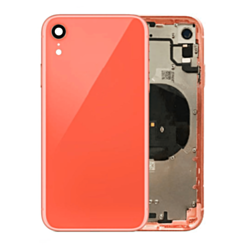 Back Housing Frame with Small Components Pre-Installed for iPhone XR (NO LOGO) (CORAL)