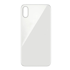 Grab wholesale deals on the back glass with bigger camera hole for iPhone XS in silver, no logo.