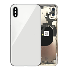Grab the wholesale deals on the silver back housing frame with small components pre-installed for iPhone XS Max – no logo.