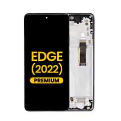 OLED Assembly with Frame for Motorola Edge 2022 (XT2205-1) (BLACK) (Premium)