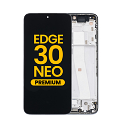 OLED Assembly with Frame for Motorola Edge 30 Neo (XT2245-1 / 2022) (BLACK ONYX) (Premium)
