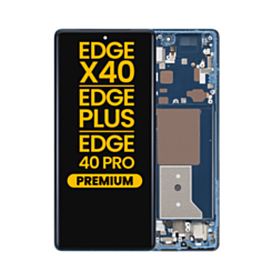 OLED Assembly with Frame for Motorola Edge X40 5G (XT2301-5 / 2023) / Edge Plus (XT2301-1 / 2023) / Edge 40 Pro (XT2301-4 / 2023) (LUNAR BLUE) (Premium)