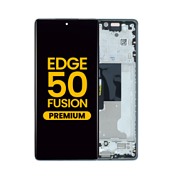 OLED Assembly with Frame for Motorola Moto Edge 50 Fusion 5G (XT2429 / 2024) (MARSHMALLOW BLUE) (Premium)