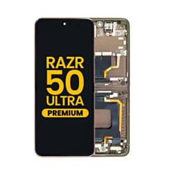 Main OLED Assembly with Frame for Motorola Razr Plus / Razr 50 Ultra (XT2451 / 2024) / Razr Plus (XT2557 / 2025) (PEACH FUZZ) (Premium)