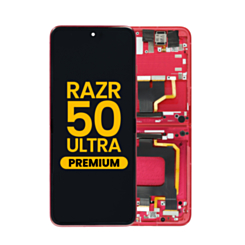 Main OLED Assembly with Frame for Motorola Razr Plus / Razr 50 Ultra (XT2451 / 2024) / Razr Plus (XT2557 / 2025) (HOT PINK) (Premium)