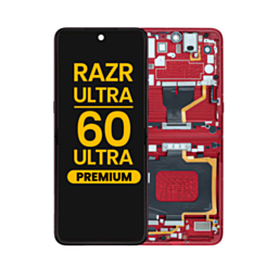 Main OLED Assembly with Frame for Motorola Razr Ultra / Razr 60 Ultra (XT2551 / 2025) (RIO RED) (Premium)