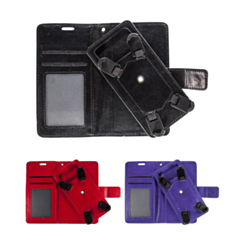 YUW-Medium (5.0"-5.2") Universal Wallet Case with 360 Degree Rotating Swivel Stand