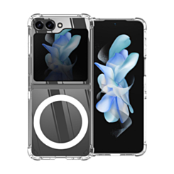 Wireless Charging Case for Galaxy Z Flip 6 / Z Flip 7 FE - CLEAR (Full Bottom Close) (Only Ground Shipping)