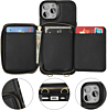 xBase by PowerPeak - Crossbody Zipper Purse for iPhone 14 Pro Max - (BLACK) (Only Ground Shipping)