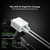 Esoulk PD&QC Wall Charger with C-C USB Cable (WHITE) (5ft) (30W) (Only Ground Shipping)