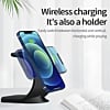 Brookstone (3in1) Curved Wireless Charging Station - BLACK (15W) (Only Ground Shipping)
