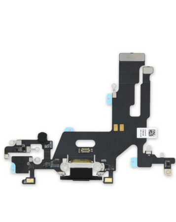 Purchase the Charging Port Flex Cable for iPhone 11 in black, aftermarket version.