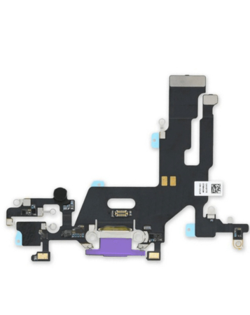 Stock up on the Charging Port Flex Cable for iPhone 11 in purple, aftermarket version.
