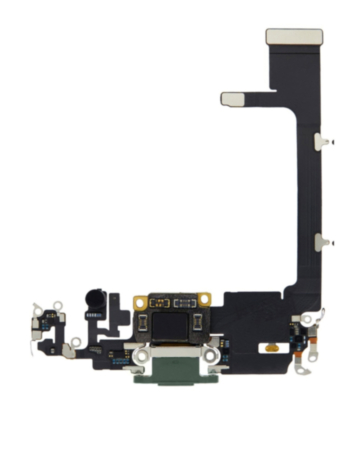Order the charging port flex cable in green for iPhone 11 Pro, OEM pull.
