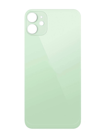 Buy the green back glass for iPhone 12 with a bigger camera hole and no logo.
