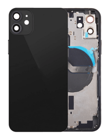 Purchase the black back housing frame with small components pre-installed for iPhone 12, no logo.
