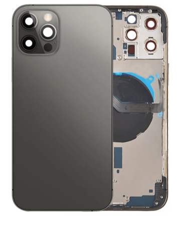 Shop the Back Housing Frame with Small Components Pre-Installed for iPhone 12 Pro Max NO LOGO GRAPHITE.

