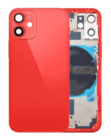 Back Housing Frame with Small Components Pre-Installed for iPhone 12 Mini (NO LOGO) (RED)