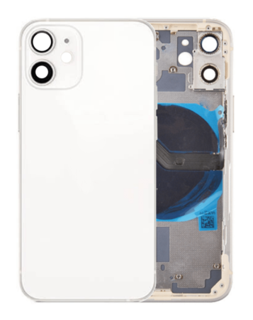 Back Housing Frame with Small Components Pre-Installed for iPhone 12 Mini (NO LOGO) (WHITE)