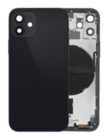Back Housing Frame with Small Components Pre-Installed for iPhone 12 Mini (NO LOGO) (BLACK) (International)