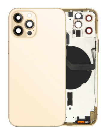 Back Housing Frame with Small Components Pre-Installed for iPhone 12 Pro (NO LOGO) (GOLD) (International)