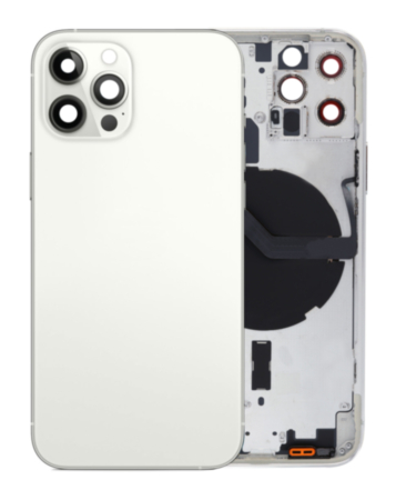 Back Housing Frame with Small Components Pre-Installed for iPhone 12 Pro (NO LOGO) (SILVER) (International)