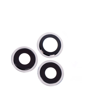 Back Camera Lens with Bracket for iPhone 12 Pro (SILVER) (3 Piece Set) (Premium)
