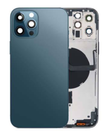 Back Housing Frame with Small Components Pre-Installed for iPhone 12 Pro Max (NO LOGO) (PACIFIC BLUE)