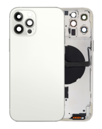 Back Housing Frame with Small Components Pre-Installed for iPhone 12 Pro Max (NO LOGO) (SILVER)