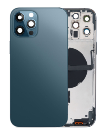 Back Housing Frame with Small Components Pre-Installed for iPhone 12 Pro Max (NO LOGO) (International) (PACIFIC BLUE)