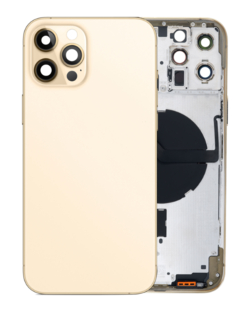 Back Housing Frame with Small Components Pre-Installed for iPhone 12 Pro Max (NO LOGO) (International) (GOLD)