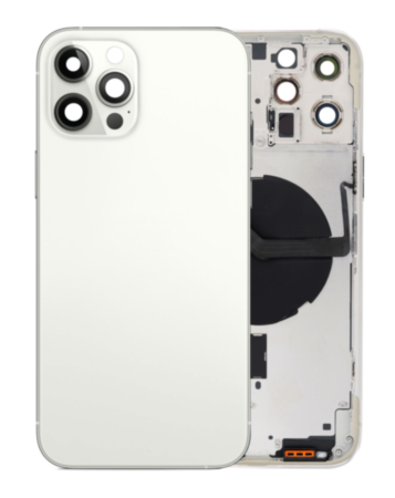 Back Housing Frame with Small Components Pre-Installed for iPhone 12 Pro Max (NO LOGO) (International) (SILVER)