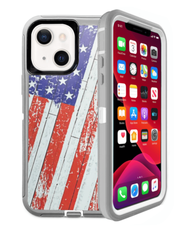 Heavy Duty Case for iPhone 13 Mini (US FLAG) (Only Ground Shipping)